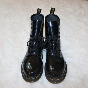 Dr. Marten Patent Leather Lace Up Boots